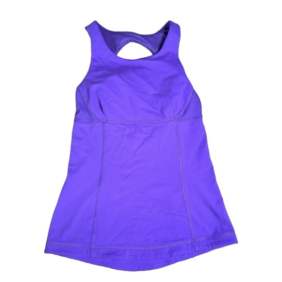 Lululemon Swank Tank Open Back Purple Size 4 Yoga Keyhole Racer Back Running - Picture 1 of 8